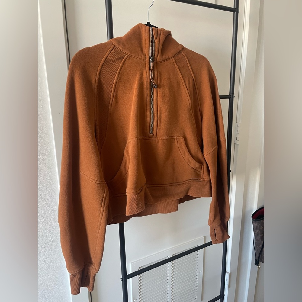 Lululemon scuba half zip copper brown xs/s